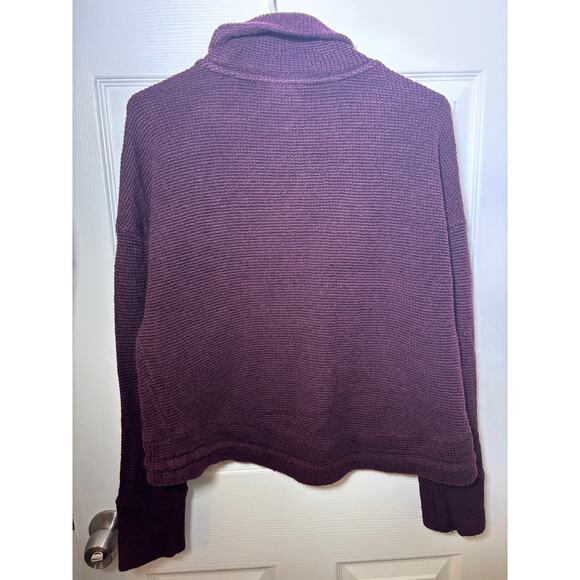 Sweaty Betty Restful Boucle Sweatshirt Funnel Neck Kangaroo Pouch Red Wine sz S - Picture 7 of 9
